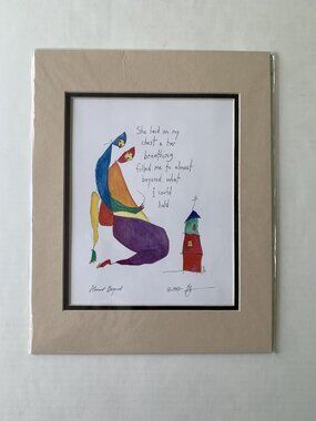 Story People Brian Andreas art 1997 Signed Matted Print "Almost Beyond" New 7x9